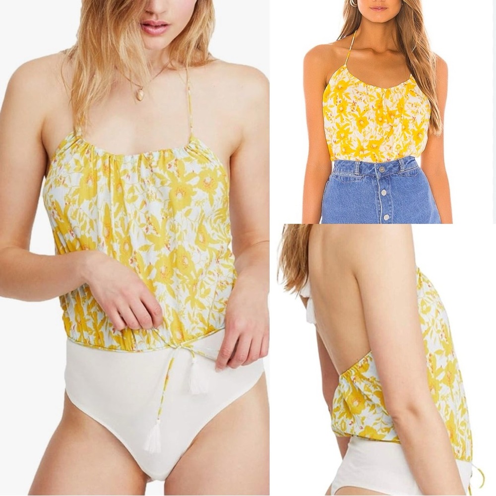 Free People  Liza Bodysuit in Ivory Combo